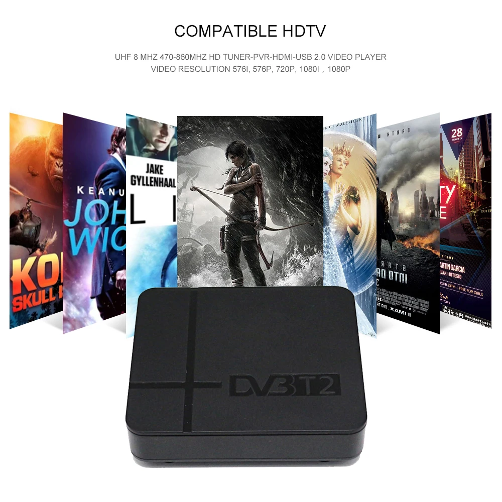 ТВ коробка DVB T2 цифровой ТВ наземный приемник DVB-T2 MPEG-2/-4 H.264 Поддержка HDMI телеприставка для Европы/России/Коламбия