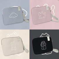 cute laptop sleeve case bag for macbook ipad air pro 11 13 inch cartoon solid color school laptop shoulder bag for women men