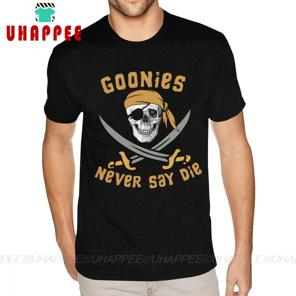 

Screen Printed The Gonnies T Shirts Short Sleeve Cotton Men's Over Size Black Tee Shirts