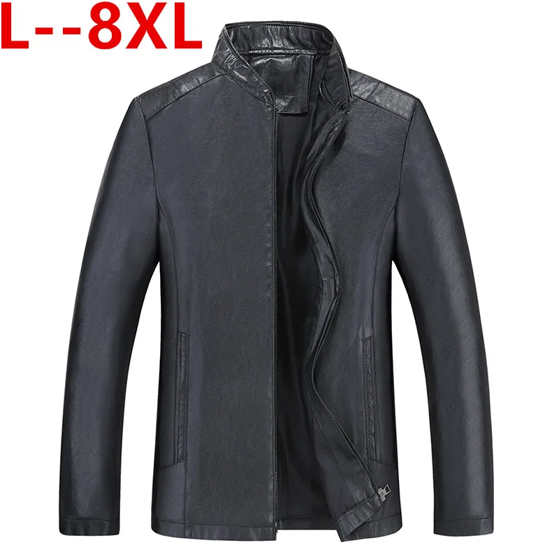 Мужские кожаные куртки размера плюс больших размеров 10XL 8XL 6XL 5XL новая осенняя
