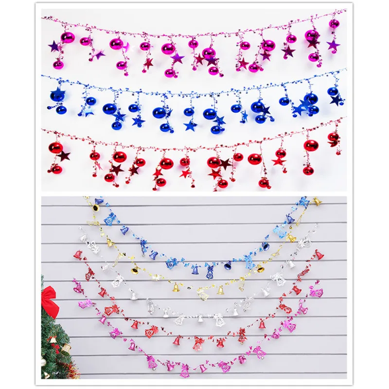 

Christmas String Banner Jingle Bells Ball String Star Snowflake Garland Party Holiday Home Hanging Holiday Decorations