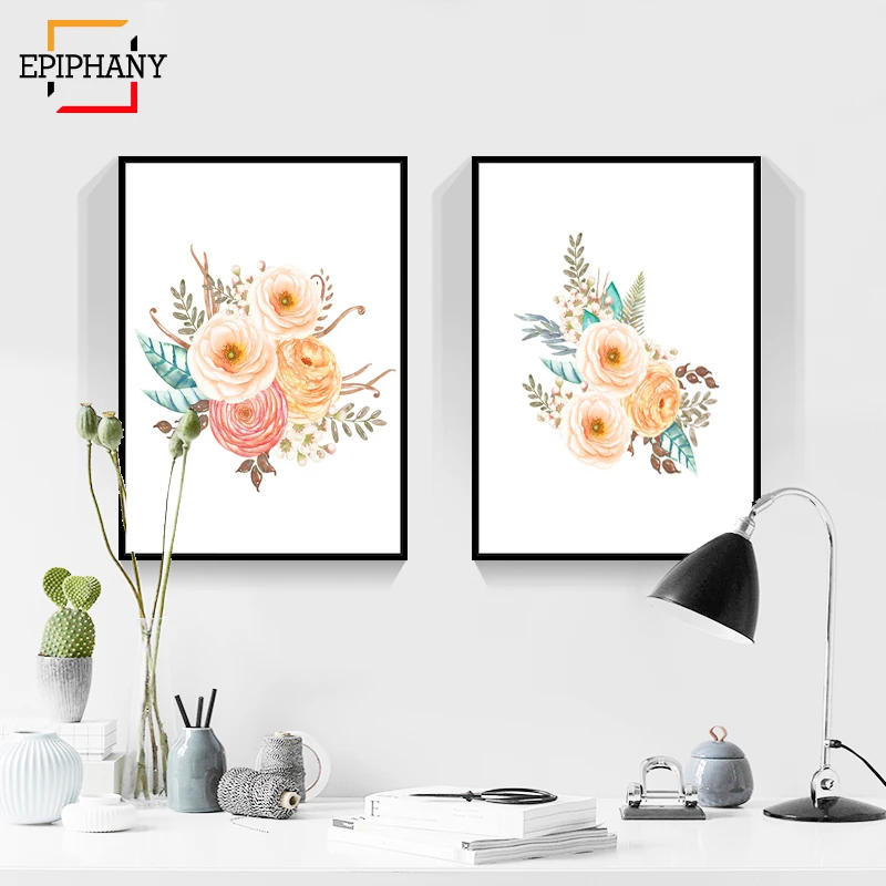 Настенная картина для детской комнаты Картина на холсте с цветами акварелью