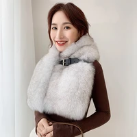lantafe fur scarf winter scarf widening thickening real fox scarf ladies shawl belt buckle whole leather collar natural fur