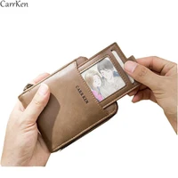 mens wallet wax oil skin short purse carteras male card holder wallets zipper around money bag 2021 hot wallets portafoglio uom