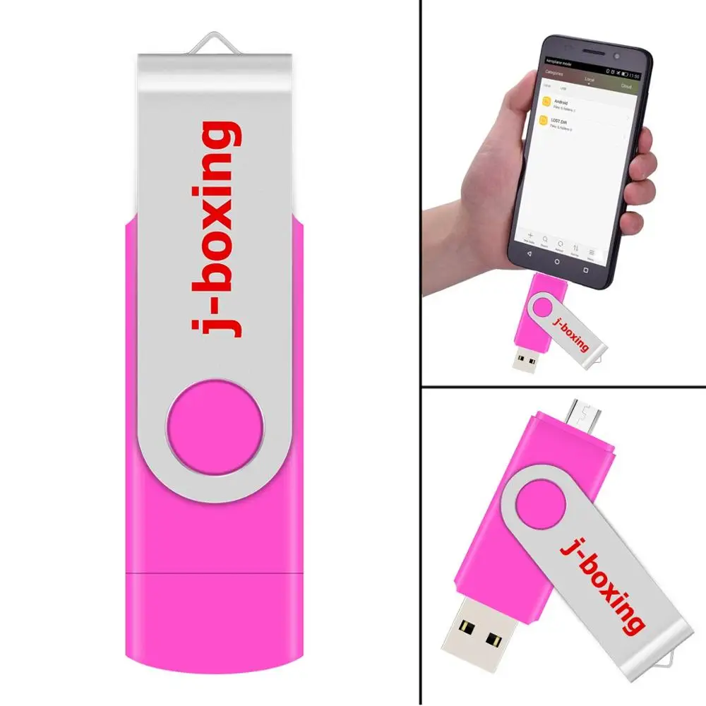 Флеш накопитель J boxing розовый 16 ГБ OTG USB два порта карта Micro Memory для смартфонов Samsung