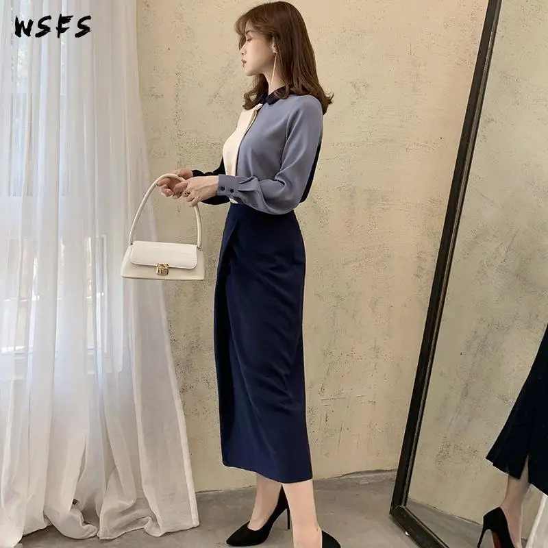 Женский комплект из 2 предметов голубая рубашка в стиле пэчворк топы блузки