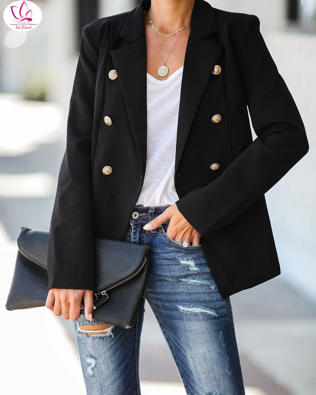 

Green Blue Yellow Black White Blazer Women Office Formal Double Breasted Buttons Blazer Plus Big Size Women Blazers Drop Ship