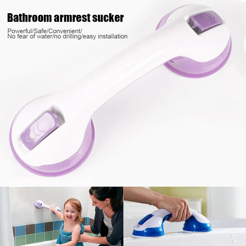 

Safety Helping Handle Bath Shower Grab Bars Suction Cup Tile Holder Anti Slip Punch-Free Handrail Support for Tub Wall Door JW