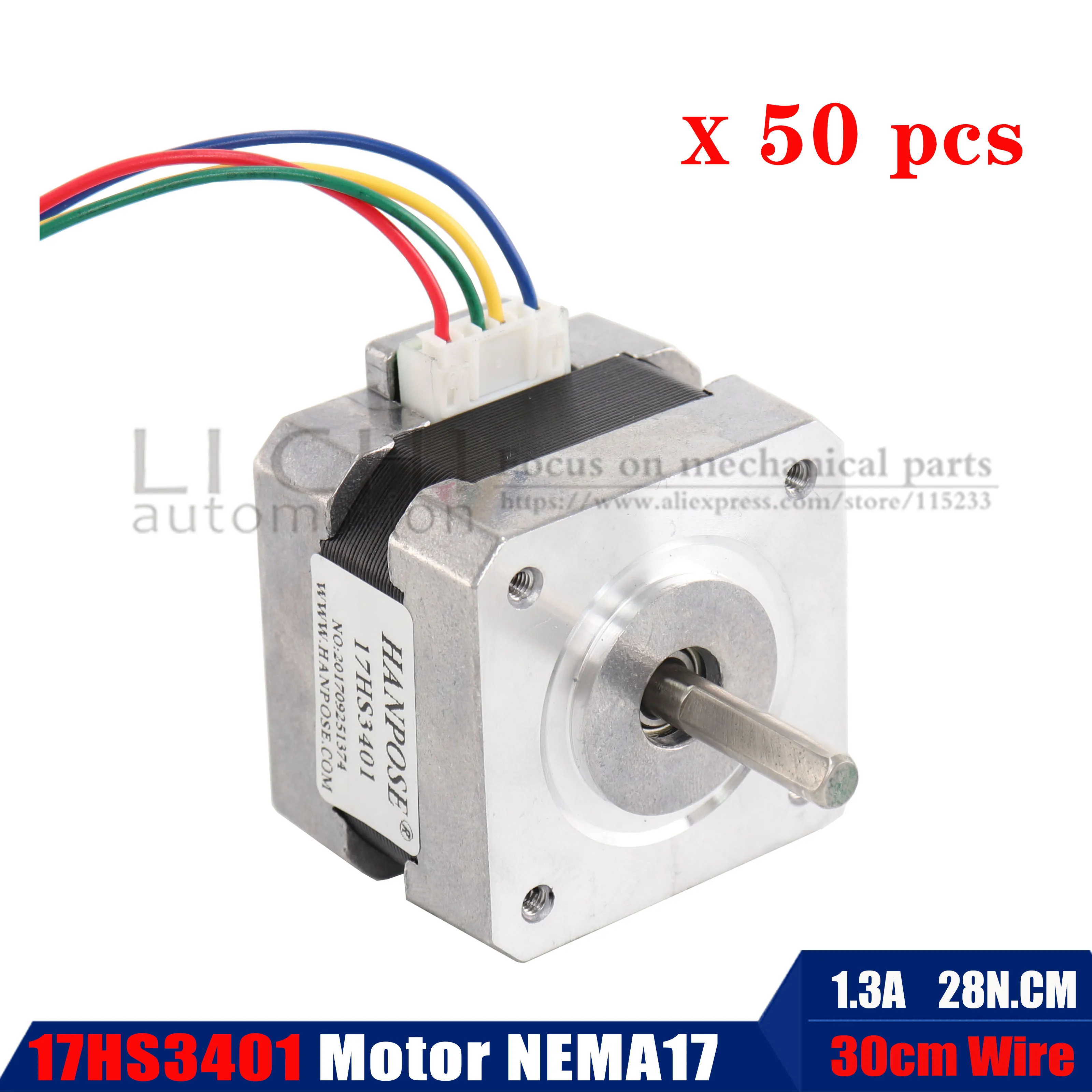 Шаговый электродвигатель Nema17 17HS3401 4 ведущих 42 двигателя для 3D принтера байга 1 3 А
