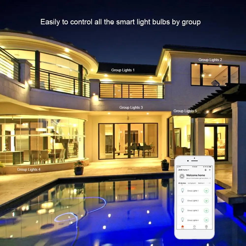 Intelligent Bulb WiFi Wireless Smart Home Lighting Lamp LED Change Color Light For Amazon ECHO Google IFTTT | Освещение