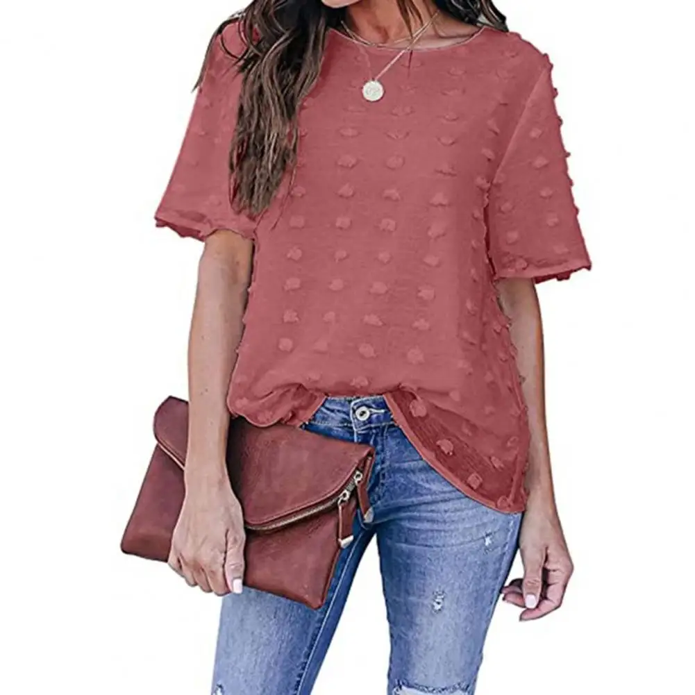 

Women T-shirt Solid Color Loose Summer Short Sleeve Round Neck Top for Dating t shirt women 2021 fashion Street wear Black xxl