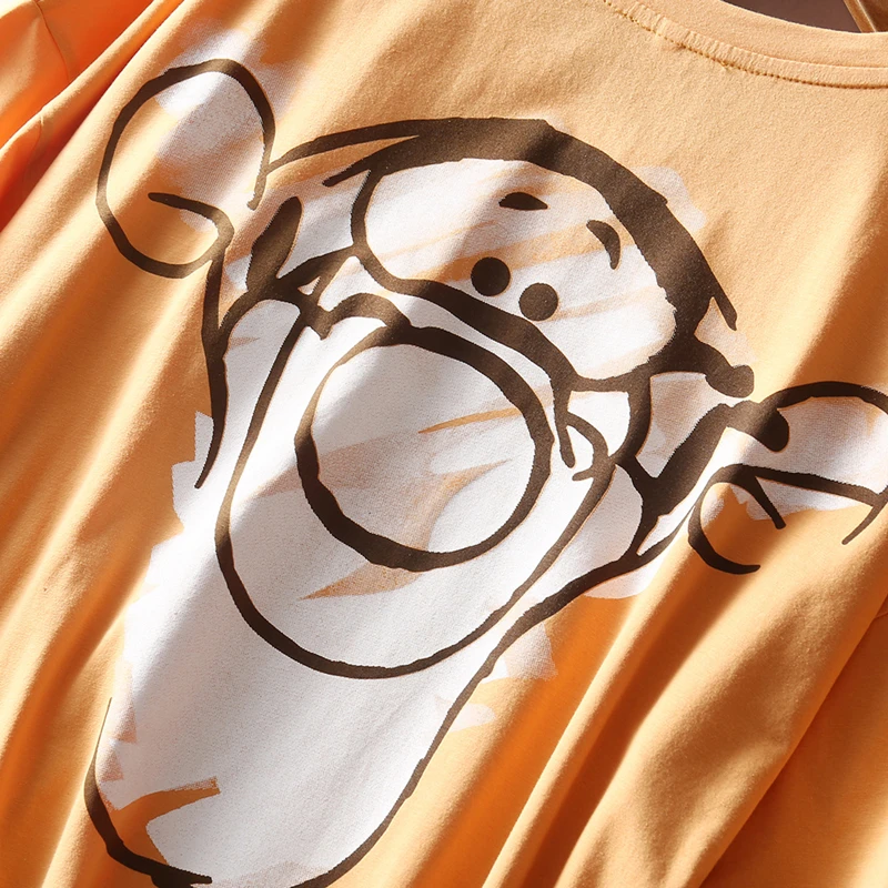 

Summer Nightdress Women Pure Cotton Cute Short Sleeves Pink Pajamas Cartoons Loose Breathable Thin Section Dress Tracksuit