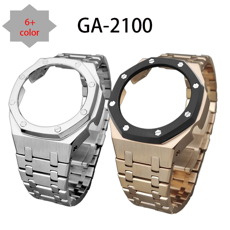 Нержавеющая сталь G SHOCK GA 2100 3rd ремешок для часов + рамка инструменты объектива с
