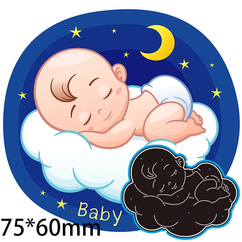 

Embossing Metal Mold Sleeping Baby Dies DIY Paper Craft Etching Cutting Stencil Craft Puzzle Hnadmade Scrapbooking Card Album
