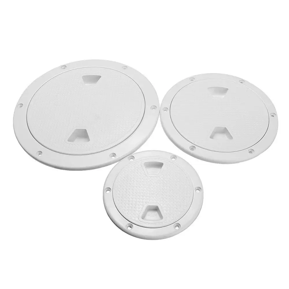 

Round Deck Inspection Access Hatch Cover Plastic White Boat Screw Out Deck Inspection Plate For Boat Yacht Marine 4/6/8 inch