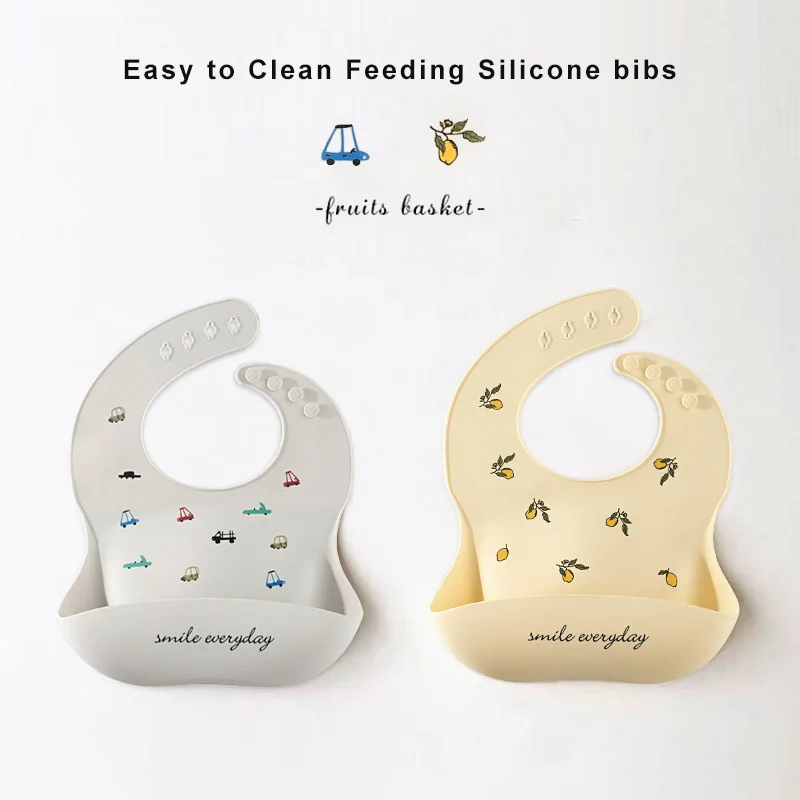 Maternal and infant products baby bib waterproof silicone bib for children baby saliva rice pocket disposable summer.