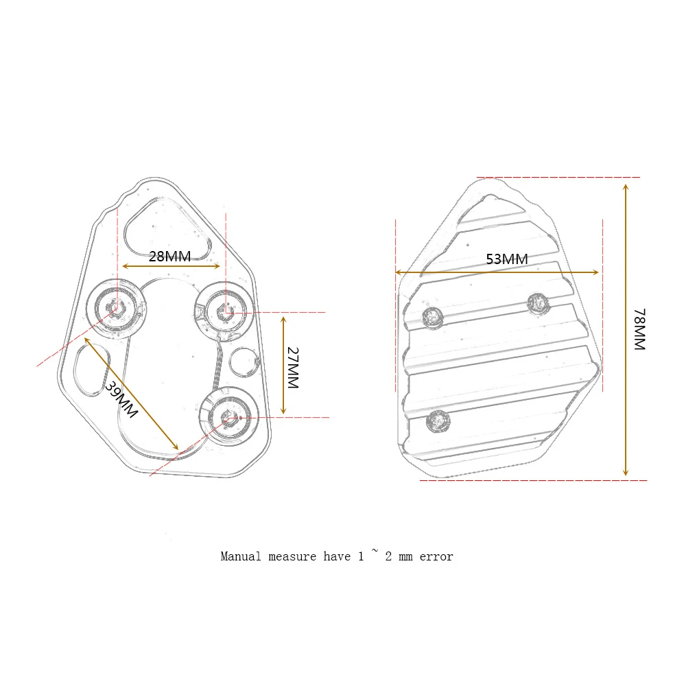 

Motorcycle Kickstand Foot Side Stand Extension Pad Support Plate For BMW F800R F800S F800ST F800GT R1200S HP2 Sport
