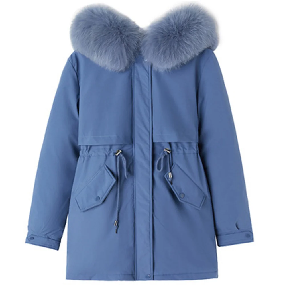 Winter Coat Women 2021 Plus Velvet Parkas Solid Jackets Casual Korean Fashion Clothing High Street Hooded Loose Warm Coats Y598 enlarge