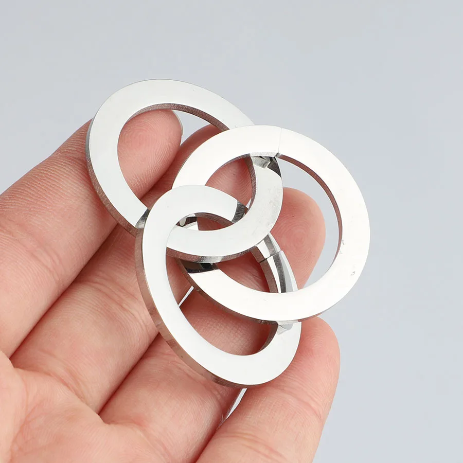 

100% Stainless Steel Three Ring Pendant For Jewelry Making Three Circles Charm Mirror Polished Wholesale 5pcs