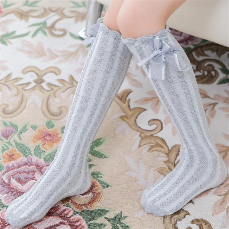 Детские черные хлопковые носки для маленьких девочек Calcetines/Леггинсы с оборками и