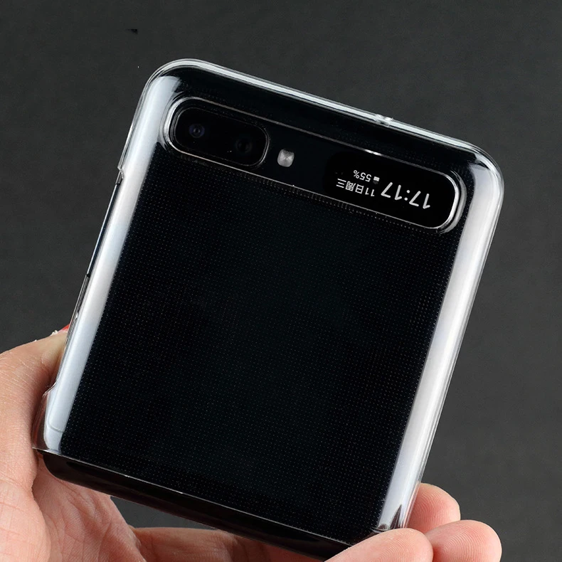

TPU Clear Crystal Flip Case Hard Cover Phone Shell for Samsung Galaxy Z Flip Phone Accessories Slim Protective Case Shockproof