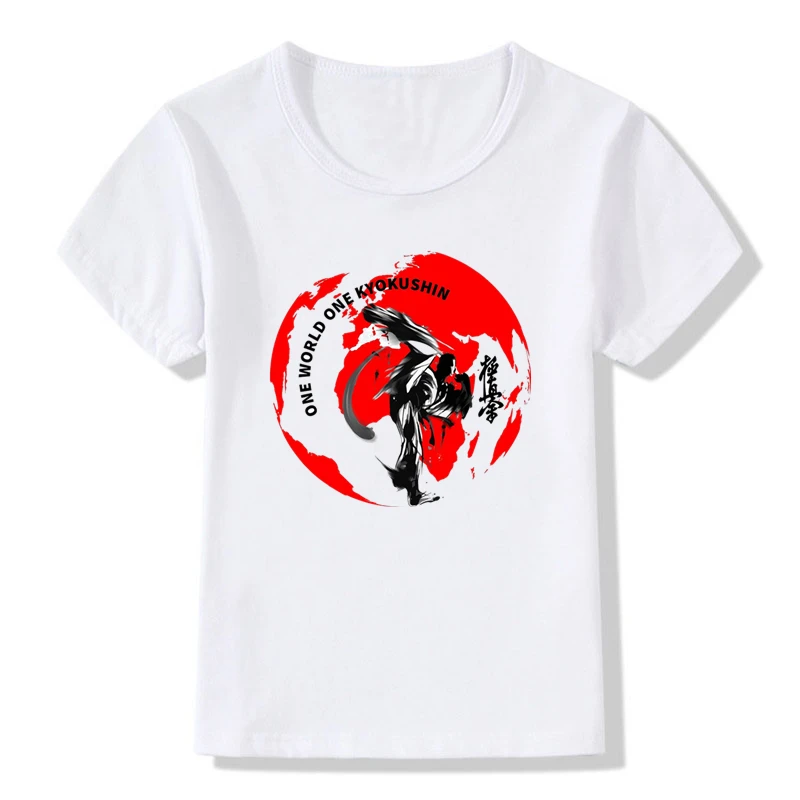 

Футболка Kyokushin Karate с принтом кандзи и символов, Детская Повседневная футболка для мальчиков и девочек, детские топы, футболки, детская одежд...
