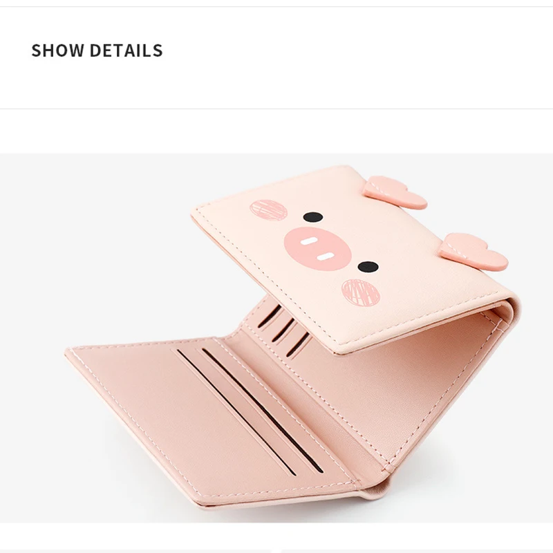 

Korean Pu Cute Piggy Wallet Student All-match Short Wallet Simple Multi-card Wallet for Woman 2020 New Hot Dropshipping