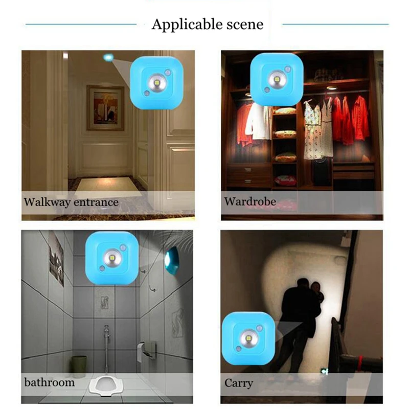 10 шт. миниатюсветильник ный беспроводной светодиодный ночсветильник с датчиком