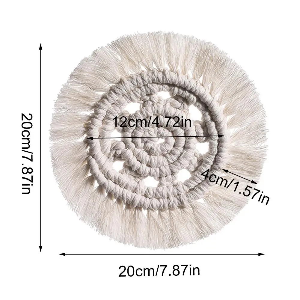 

Cotton Braid Coaster Handmade Macrame Cup Cushion Bohemia Ins Style No-slip Cup Mat Heat Insulation Table Mat Coffee Cup Coaster