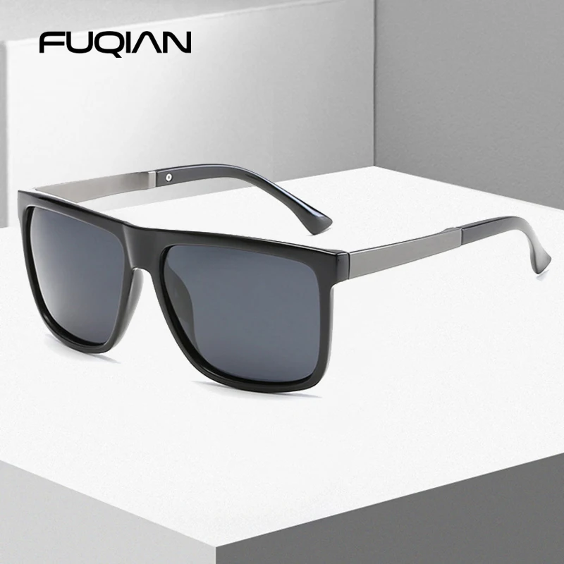 FUQIAN брендовые Дизайнерские Модные поляризованные мужские солнцезащитные очки