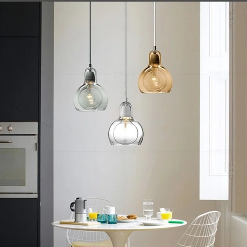 Современный стеклянный подвесной светильник с круглыми лампочками для кухни