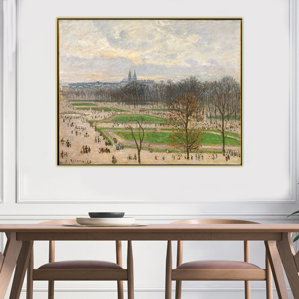 

Citon Camille Pissarro《The Garden of the Tuileries on a Winter Afternoon》Canvas Art Oil Painting Artwork Picture Home Decoration