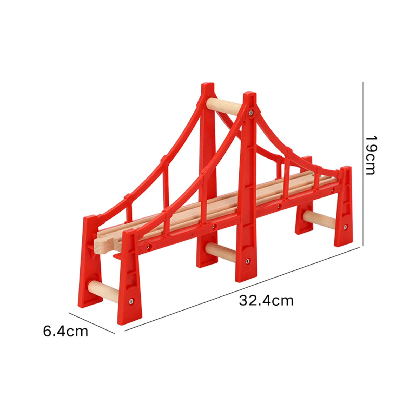 

Wooden Train Bulk Track Assembly Accessories Red Bridge Series Track Scene Educational Toys For Children