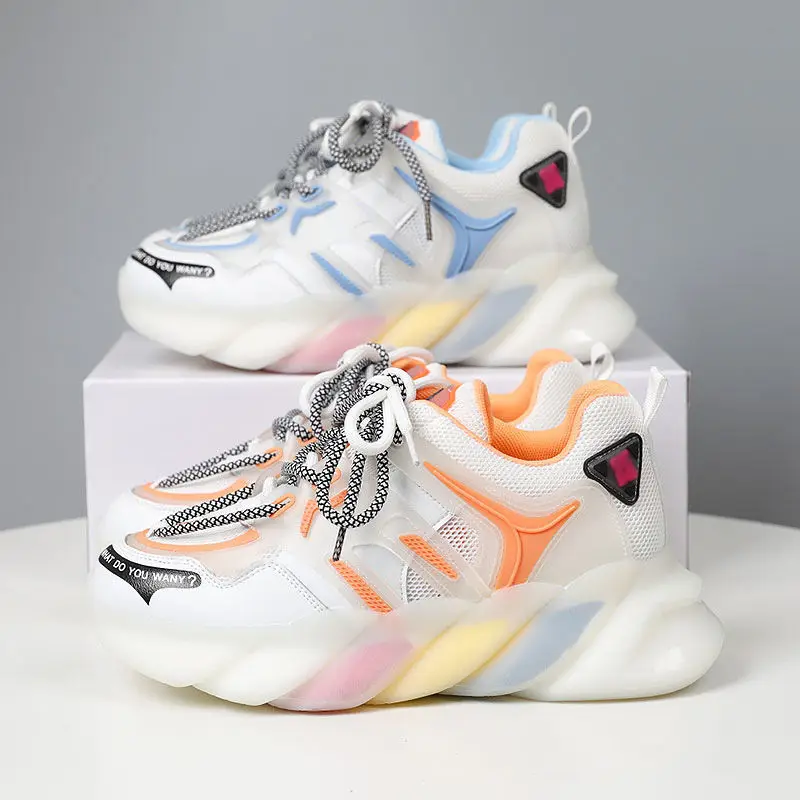 2021 summer versatile rainbow soft bottom breathable mesh thick bottom women's shoes casual shoes hollow sports shoes
2021 summer versatile rainbow soft bottom breathable mesh thick bottom women's shoes casual shoes hollow sports shoes