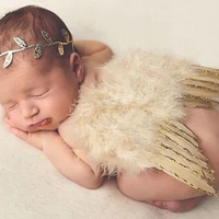 lovely baby photography props infant girls white angel feather wings wing set costume headbands kids outfit photo prop