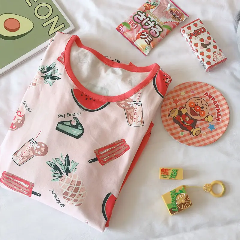 Женская пижама с коротким рукавом размера плюс мультяшным рисунком симпатичная