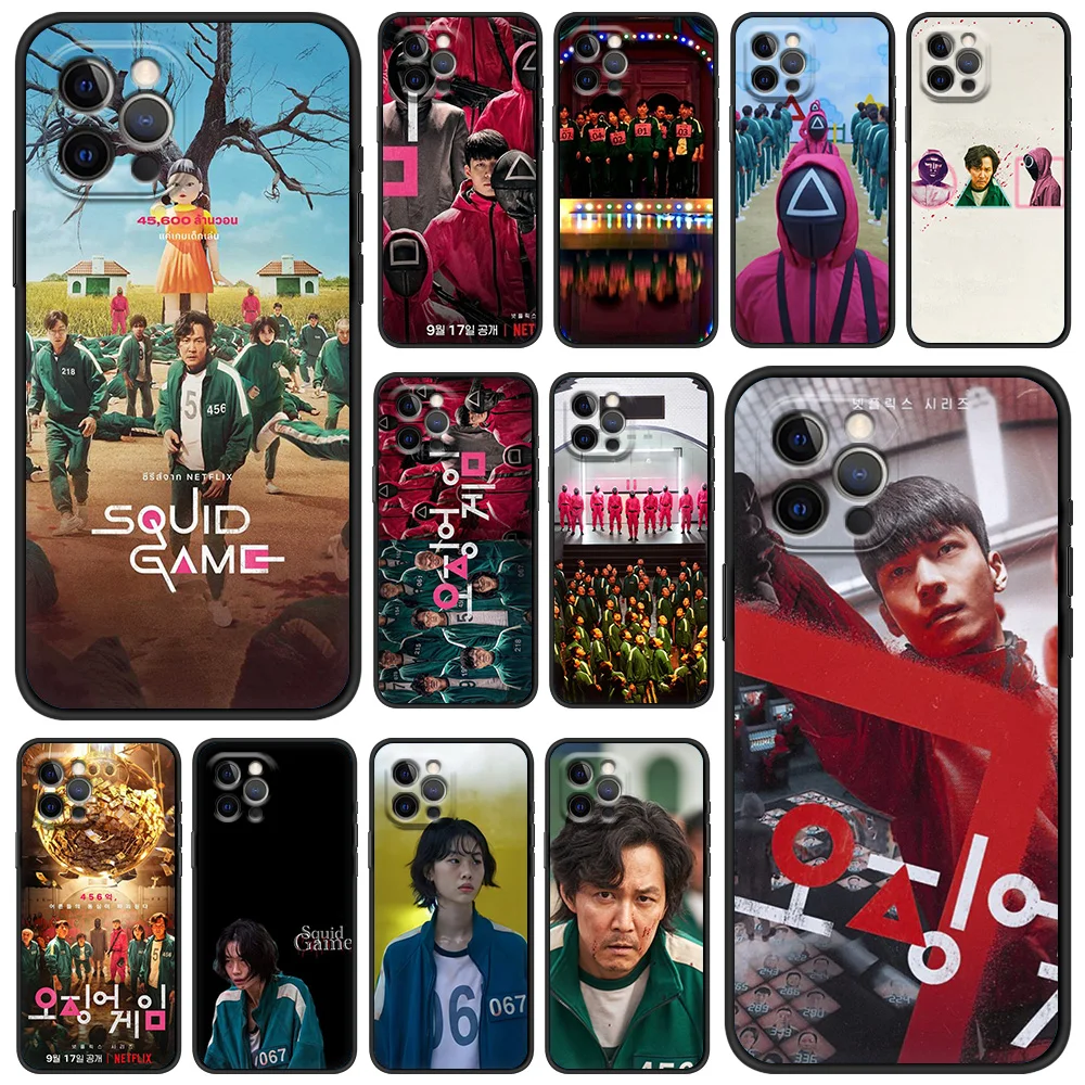 

TV Show Squid Game Silicone Phone Case for iPhone 12 13 Pro Max XR XS X Soft TPU Cases for iPhone 11 7 8 Plus SE2020 Cover Coque