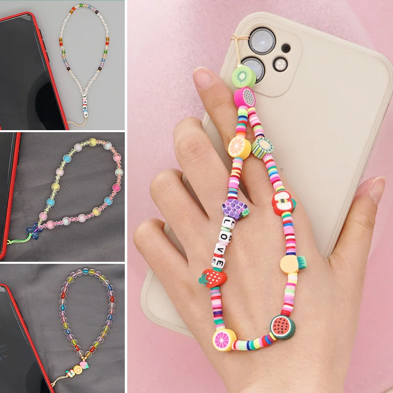 

Universal Mobile Phone Charm Strap Mobile Chain Multi Color For Girls Phone Choker Necklace Strap Lanyard For Keys Lady Gift