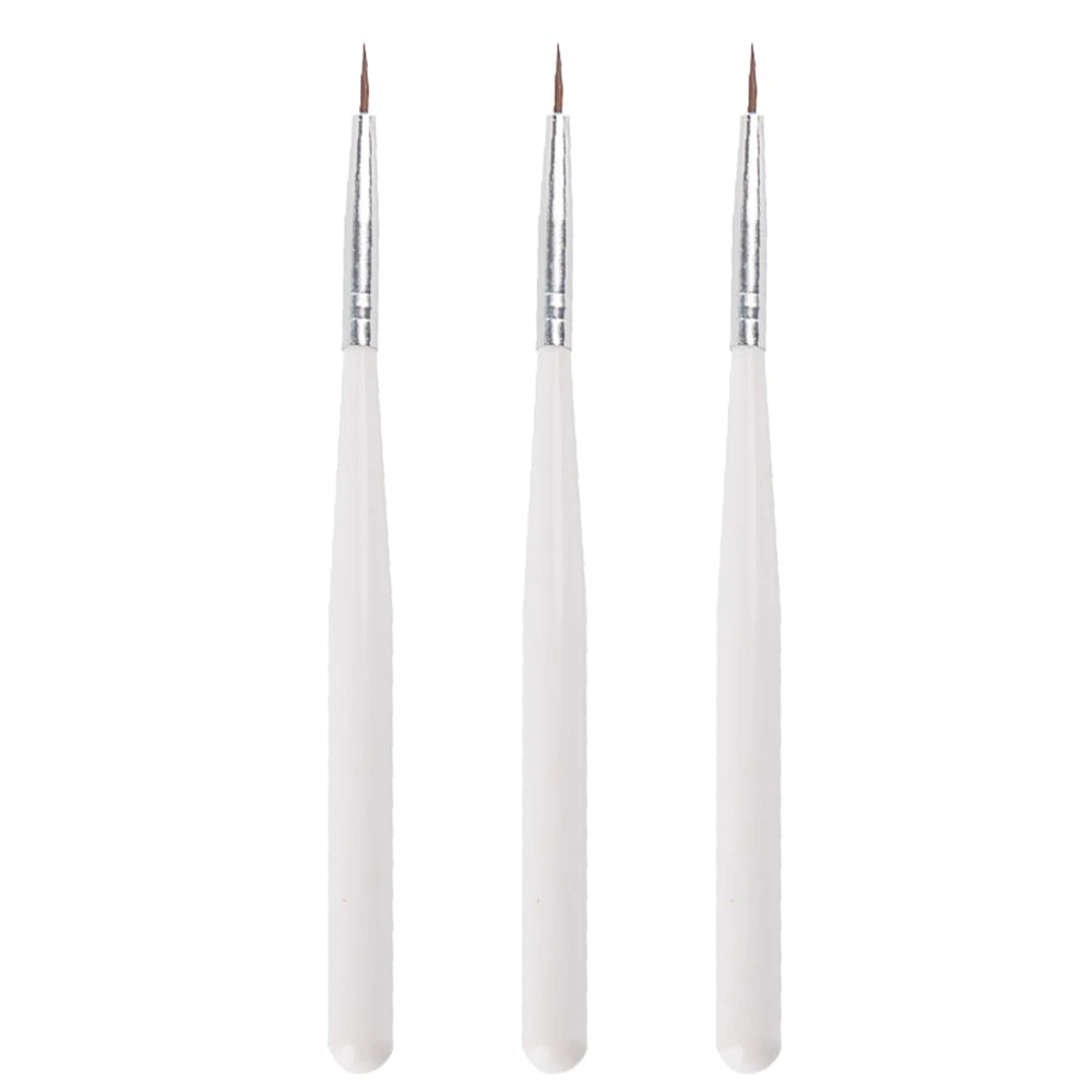 3Pcs White Dmoley 15/7/3 шт Нейл-арт кисть-Карандаш Для Рисования Акриловый строитель плоские хрустальные рисунок маникюрная щетка для ногтей Инструменты Кисти - Цвет: 3Pcs White