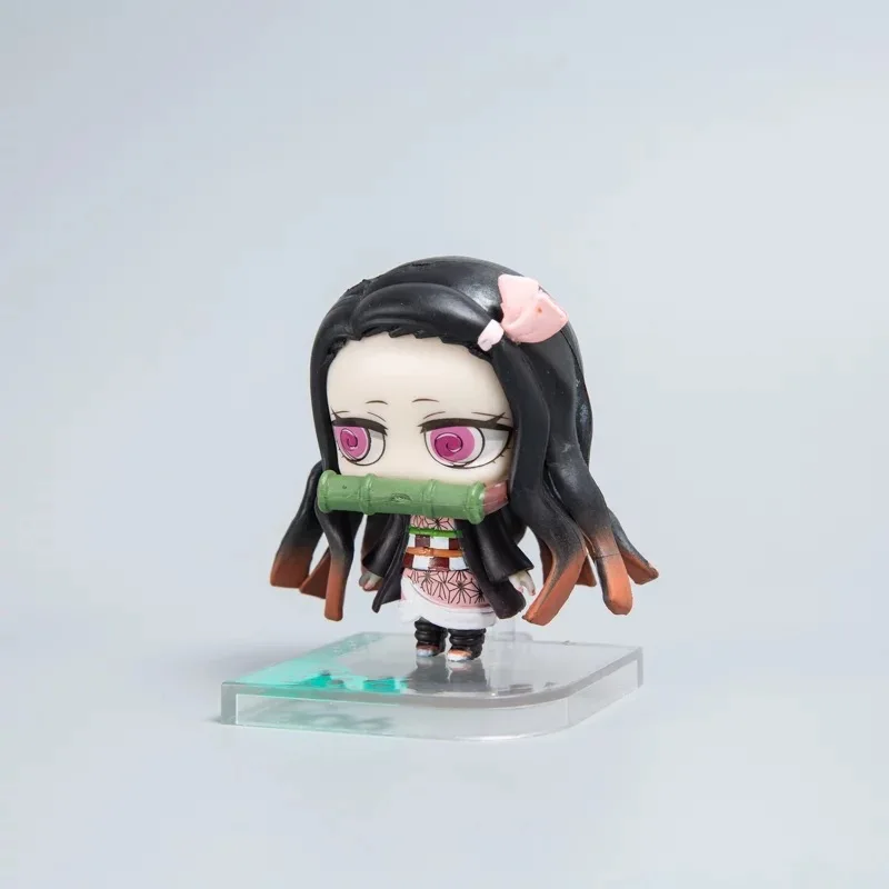 

Anime Demon Slayer Kimetsu no Yaiba Kamado Tanjirou Kamado Nezuko PVC Action Figure Collectible Model doll toy 8cm