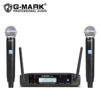 wireless microphone g mark glxd4 professional uhf dual system sm58 dynamic handheld mic dj speech wedding band church show party