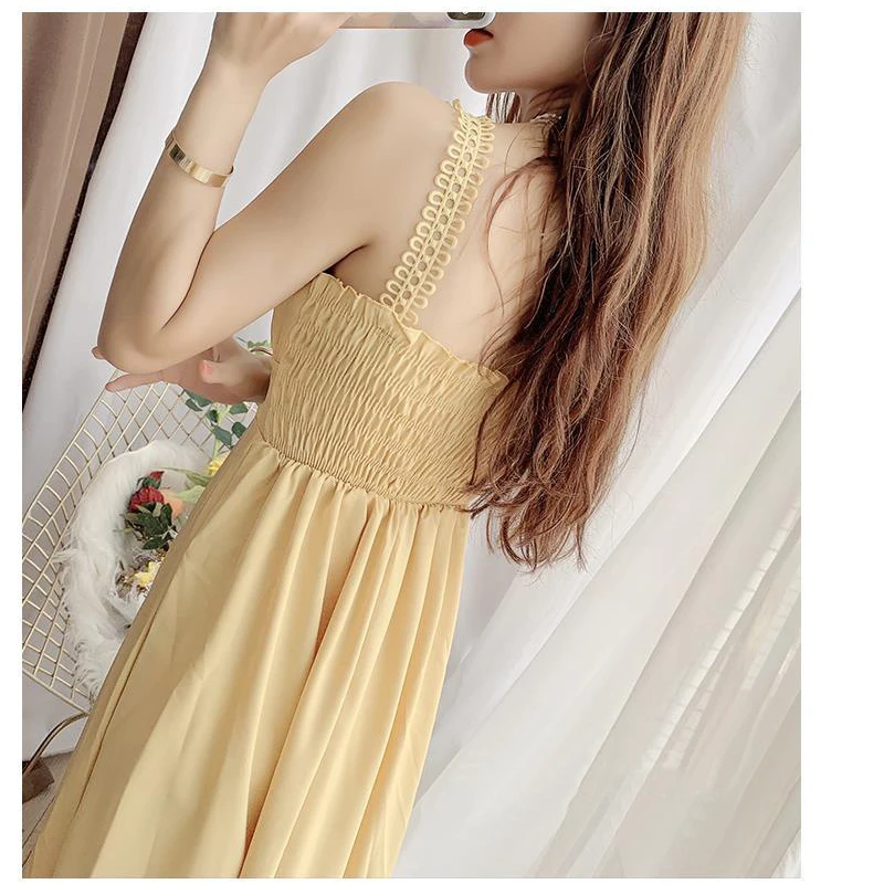 

Vintage Casual Sundress Female Beach Dress Midi Backless Women Dress All-match Summer 2021 Sexy Dress Ropa Mujer Talla Grande