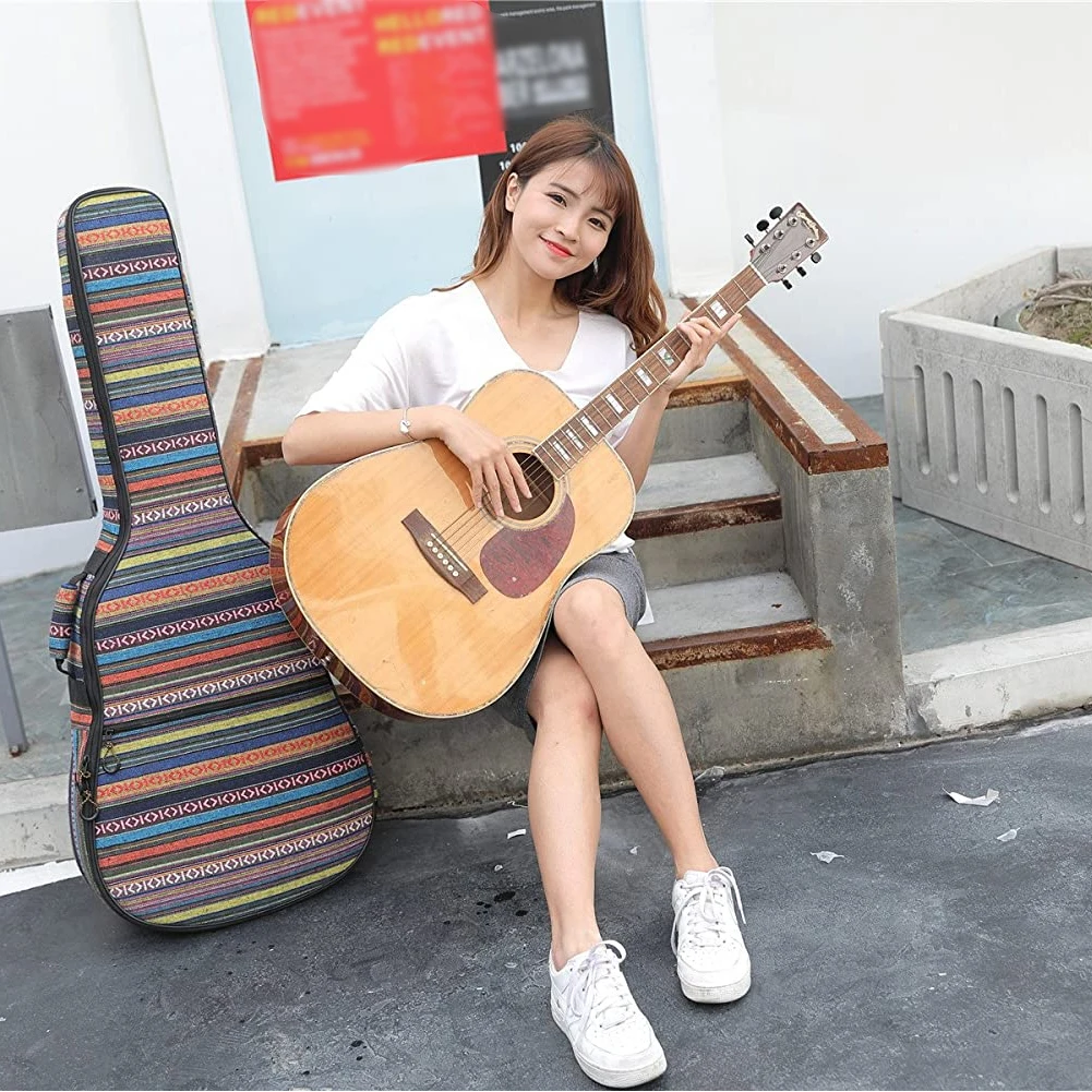 

40 / 41 Inch Guitar Case Waterproof Guitar Bag Backpack 600D Oxford Acoustic Folk Guitar Gig Bag Cover With Shoulder Straps
