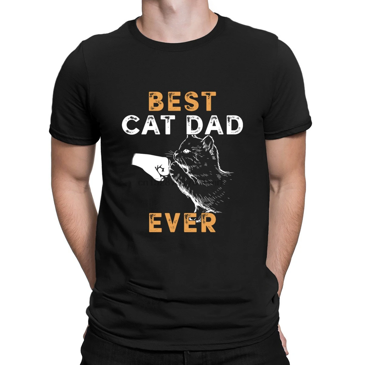 Best Cat Dad Ever Мужская Большой размер 5XL футболка нормальный хлопок Лето фитнес