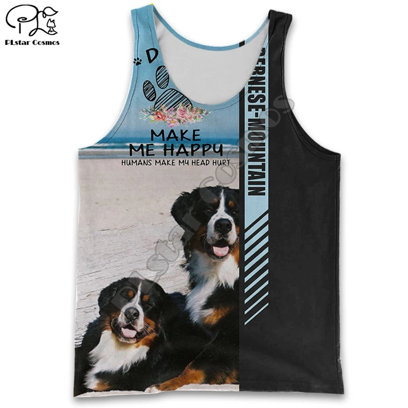 

PLstar Cosmos Animal Pitbull Dog Art Kawaii Funny Sleeveless Harajuku Streetwear 3DPrint Summer Casual Vest TankTop Men/Women B1
