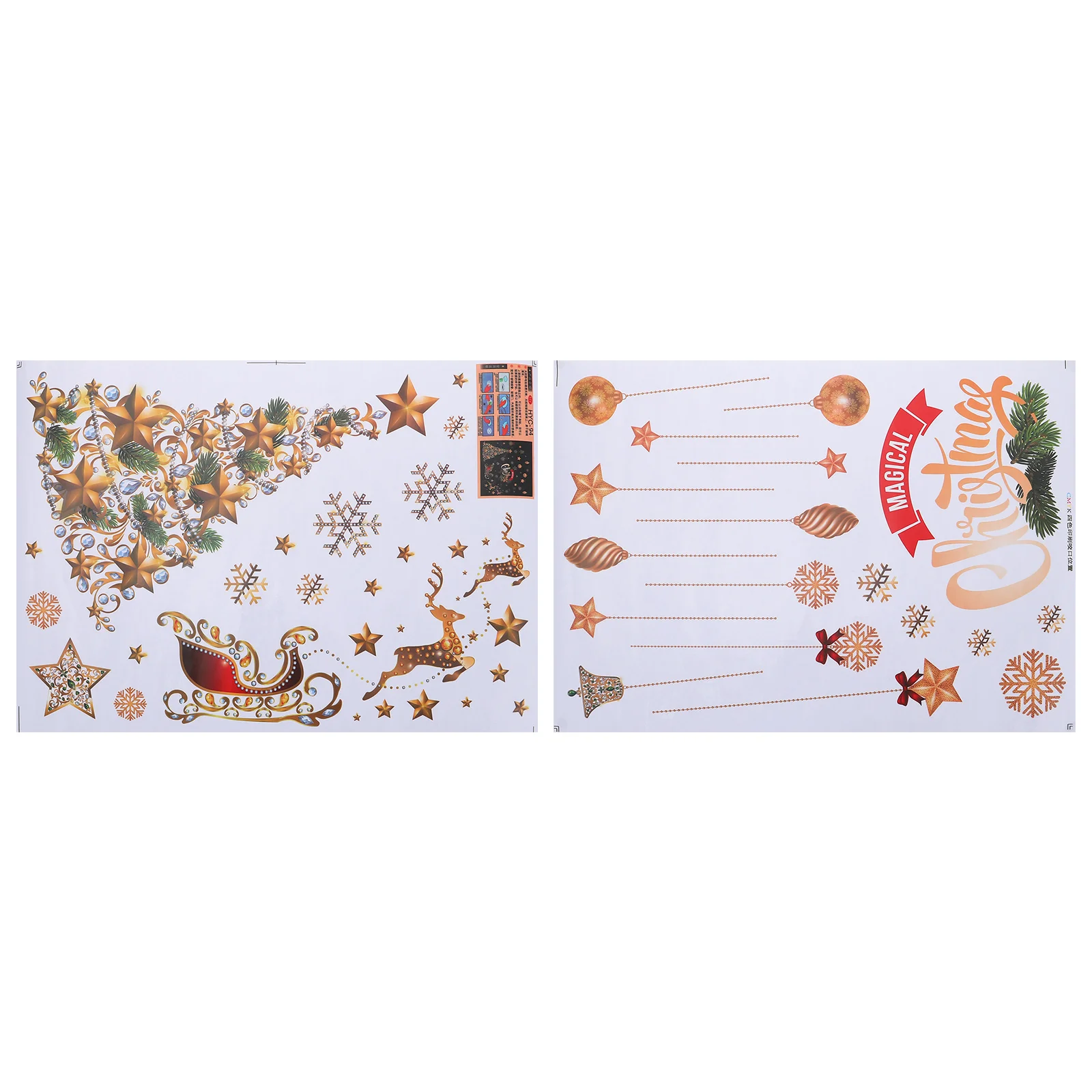 

1 Set Christmas Theme Wall Sticker Ornament PVC Decorative Shopwindow Sticker