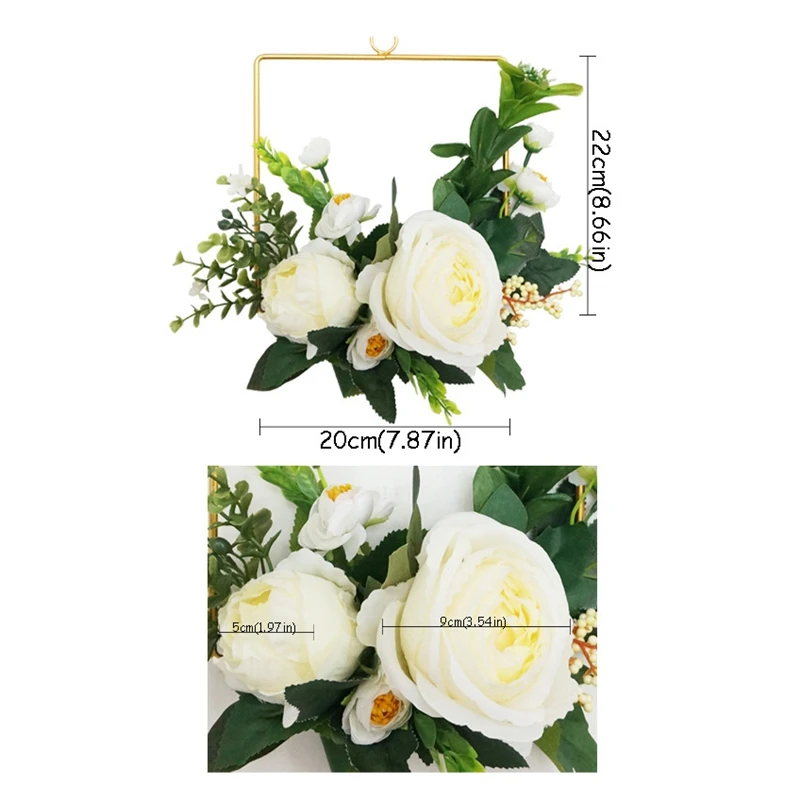 

Simulation Flower Rose Wreath Iron Wreath Decoration Wreath Home Decoration Holiday Ornament