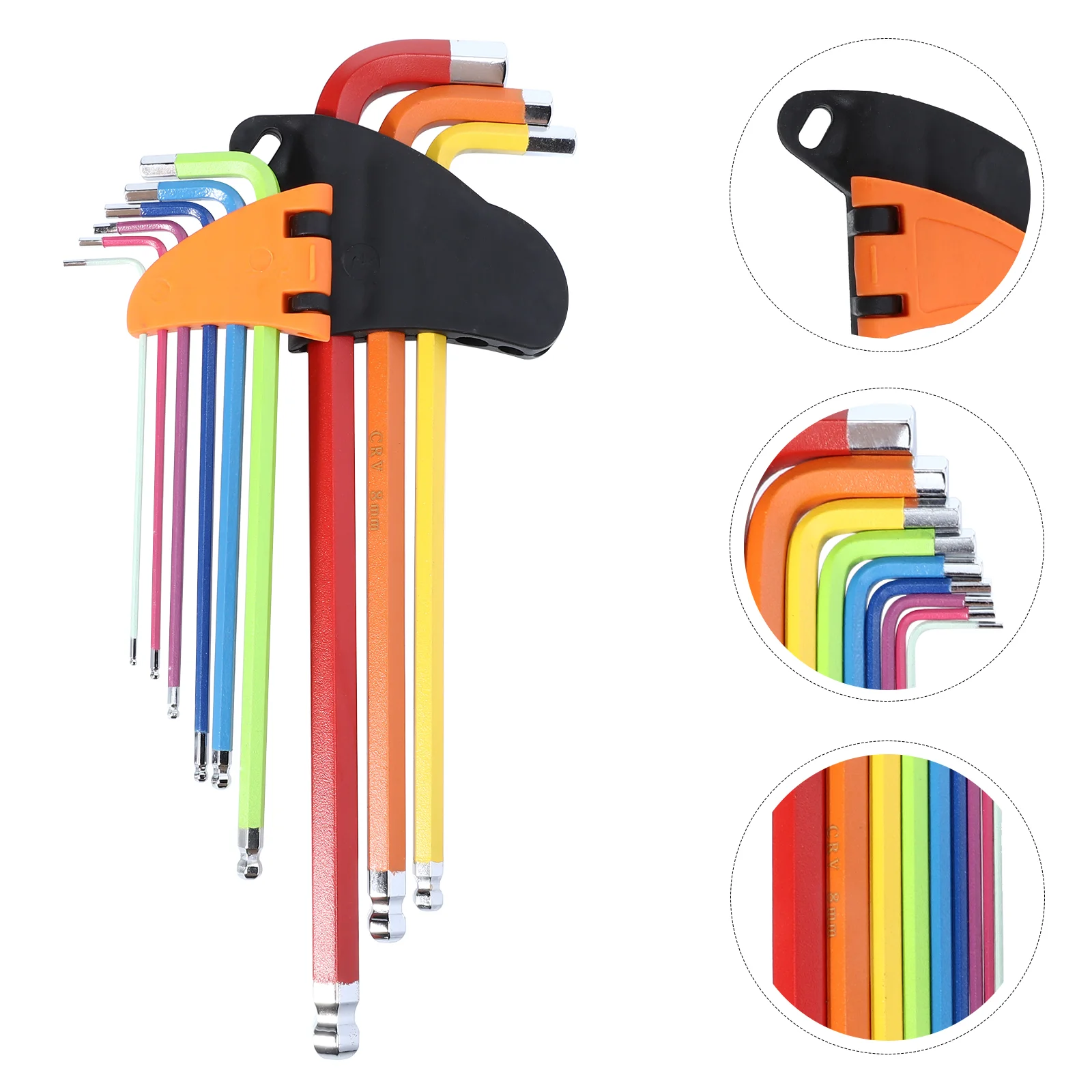 

9Pcs L-shaped Internal Hexagon Wrench Lengthen Colored Spanner Wrenches Kit