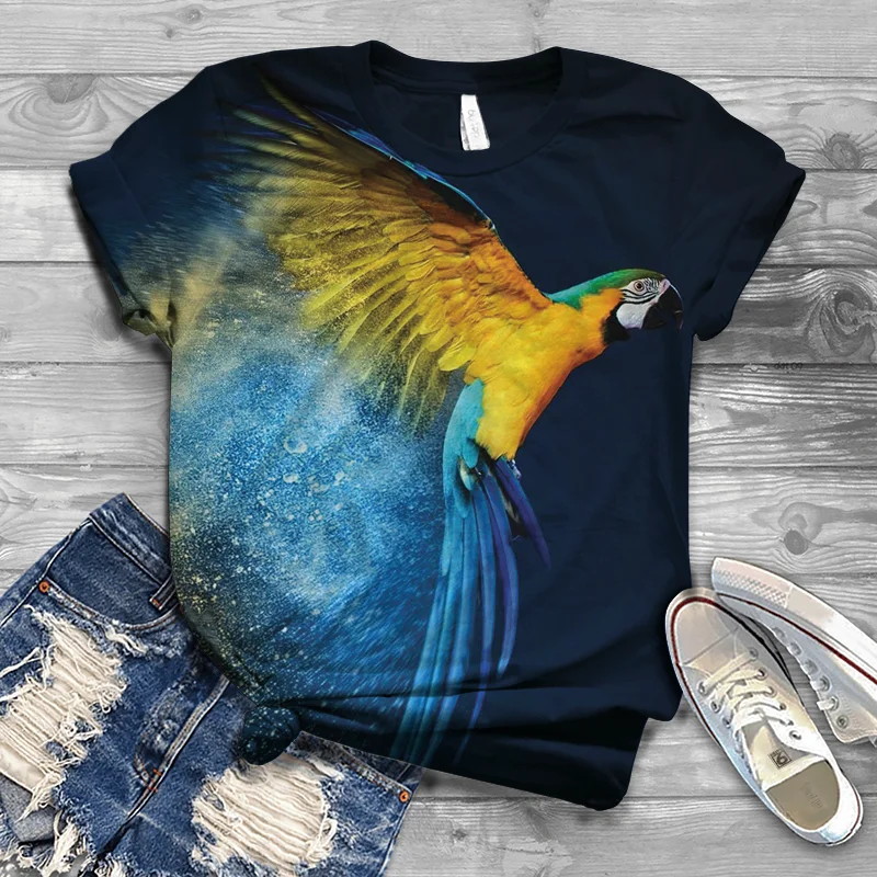 

Beautiful bird original women's T-shirt multi-style Harajuku O-neck blouse plus size ladies T-shirt summer short sleeves