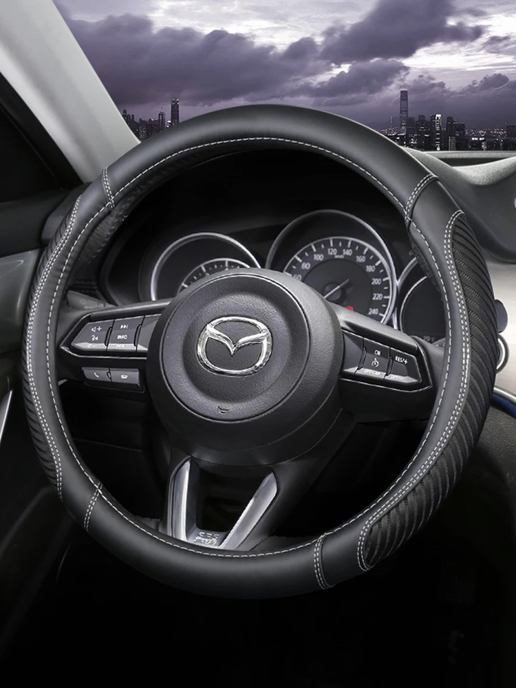 

Four seasons universal leather чехол рулевого колеса автомобиля для Mazda 3/6 CX-5 Xingcheng cx-30 Atenza